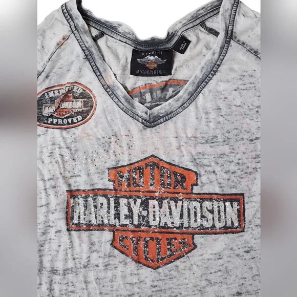 Vintage Harley Davidson Motercycles Gray & Orange Tee - Picture 6 of 9